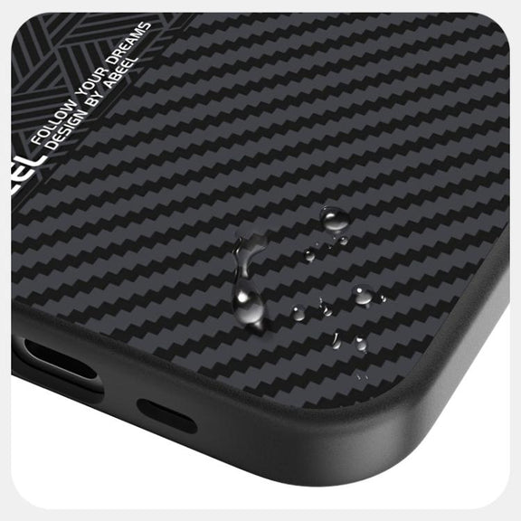 For iPhone 16e ABEEL 6D Micro Relief MagSafe Magnetic Phone Case(Carbon Fiber Black)