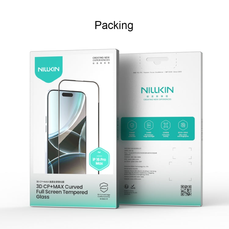 For iPhone 16 Pro Max NILLKIN 3D CP+MAX Anti-Explosion Full Coverage Tempered Glass Film