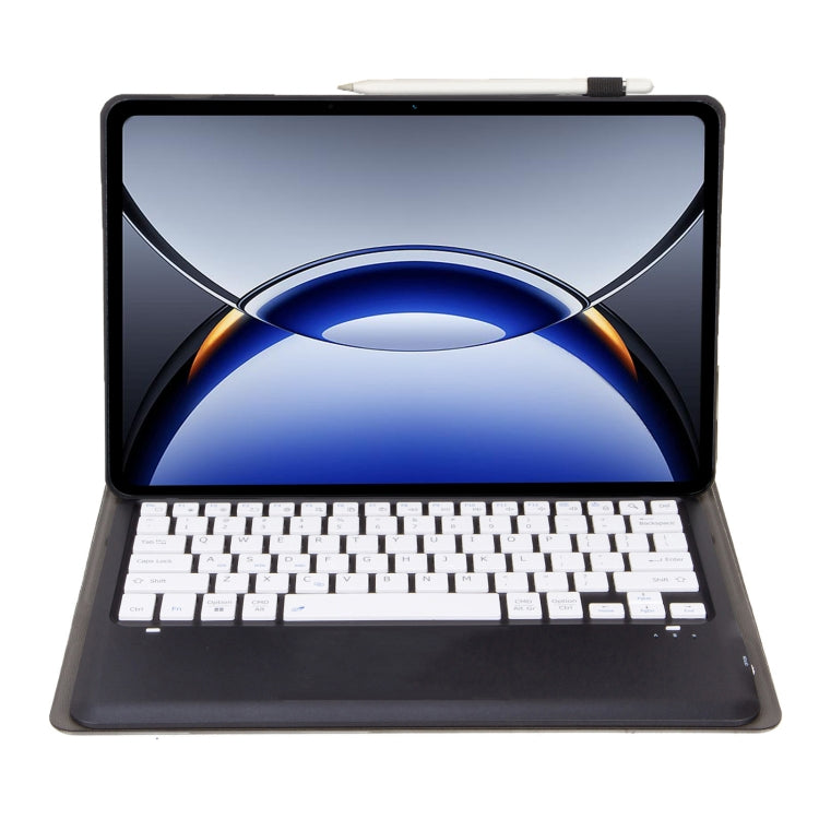For OPPO Pad 3 12.1inch OP15-A TPU Ultra-thin Detachable Bluetooth Keyboard Leather Case with Touchpad(Black + White)