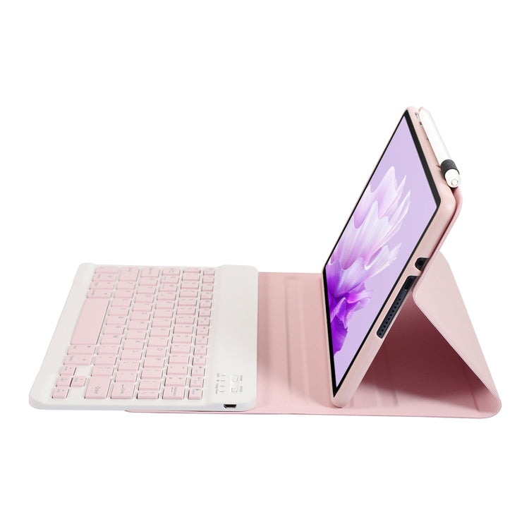 For Honor Pad X9 / X8 Pro 11.5 AH15 Ultra-thin Detachable Bluetooth Keyboard Leather Tablet Case(Pink White)