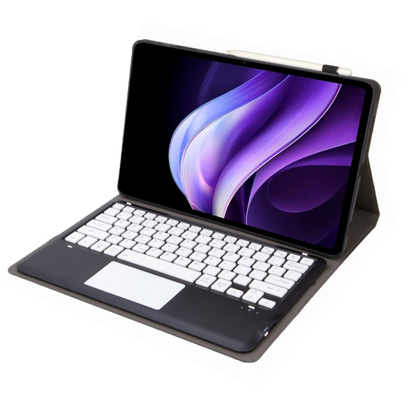 For vivo Pad3 12.1 inch AV10-A TPU Ultra-thin Detachable Bluetooth Keyboard Leather Case with Touchpad(Black + White)