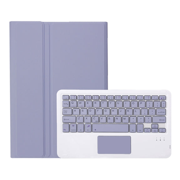 For Huawei MatePad SE 10.4 AH13-A Ultra-thin Detachable Bluetooth Keyboard Leather Tablet Case with Touchpad(Lavender White)