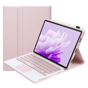For Huawei MatePad 11.5 S 2024 AH20-A Ultra-thin Detachable Bluetooth Keyboard Leather Tablet Case with Touchpad(Pink White)