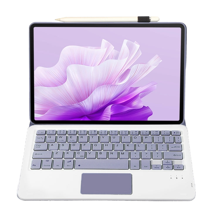 For Honor Pad X9 / X8 Pro 11.5 AH15-A Ultra-thin Detachable Bluetooth Keyboard Leather Tablet Case with Touchpad(Lavender White)