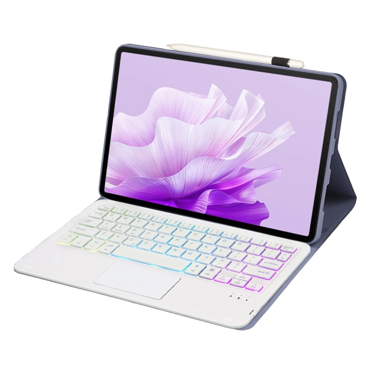 For Huawei MatePad 11.5 S 2024 AH20-AS Ultra-thin Detachable Backlight Bluetooth Keyboard Leather Tablet Case with Touchpad(Lavender White)