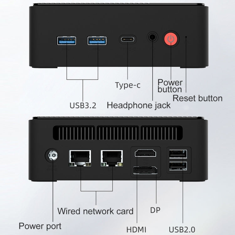 Jumper N100 Pro II Mini PC, Intel 12th Generation Alder Lake-N N100 Quad-core Dual RJ45, RAM: 8GB, ROM: 256GB(EU Plug) - free shipping - PMc TechLife - Order now!