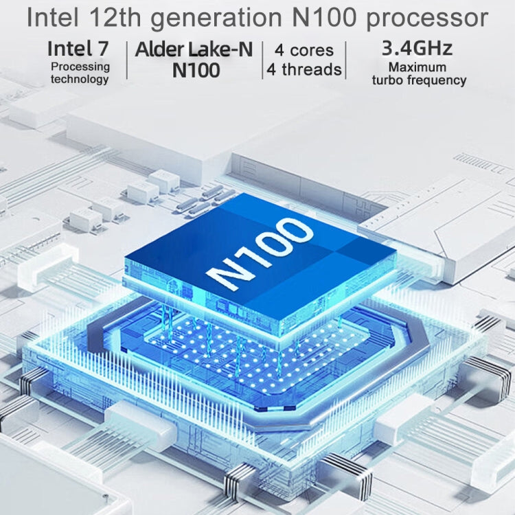 Jumper N100 Pro II Mini PC, Intel 12th Generation Alder Lake-N N100 Quad-core Dual RJ45, RAM: 8GB, ROM: 256GB(EU Plug)