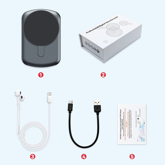 A1A Strong Magnetic Mobile Call Voice Recorder APP Recording Version, Memory:8GB(Black)