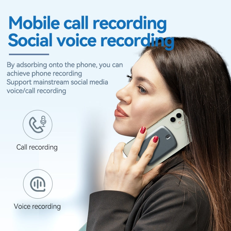 A1A Strong Magnetic Mobile Call Voice Recorder APP Recording Version, Memory:16GB(Black)