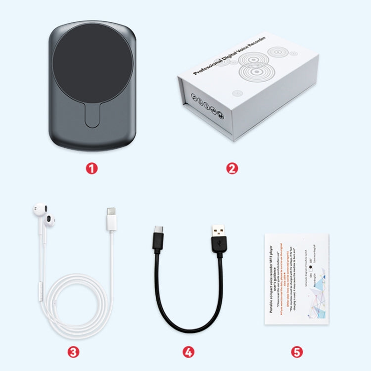 A1A Strong Magnetic Mobile Call Voice Recorder APP Recording Version, Memory:32GB(Black)