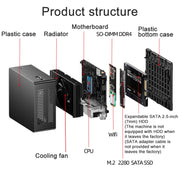 Jumper N305Hi Mini PC, Intel Alder Lake-N i3-N305 Octa-core 3.8GHz, RAM: 16GB, ROM: 512GB(EU Plug)