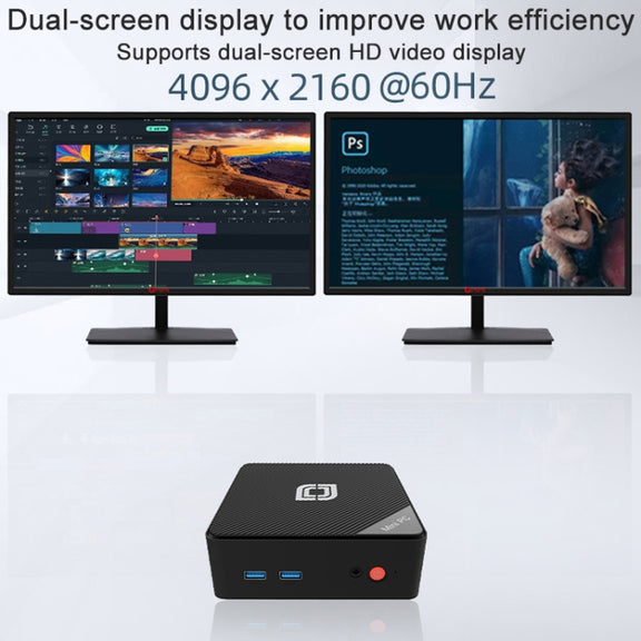 Jumper N100 II Mini PC, Intel 12th Generation Alder Lake-N N100 Quad-core 3.4GHz, RAM: 8GB, ROM: 256GB, Support HDMI(US Plug)