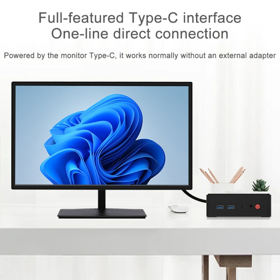Jumper N100 Pro II Mini PC, Intel 12th Generation Alder Lake-N N100 Quad-core Dual RJ45, RAM: 8GB, ROM: 256GB(US Plug)