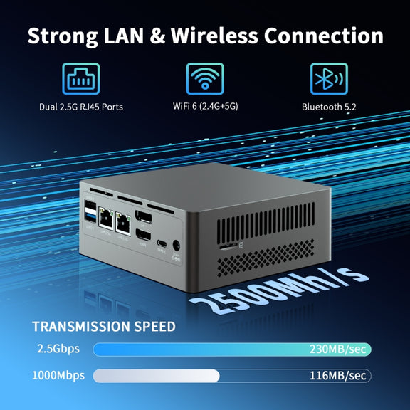 Jumper N305 Mini PC, Intel Alder Lake-N N305 Octa-core 3.8GHz, RAM: 16GB, ROM: 512GB(US Plug)