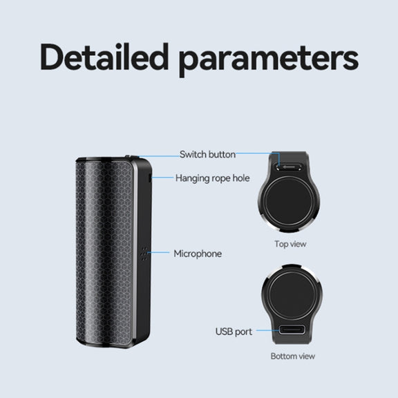 Q70A Magnetic Noise Reduction Voice Recording Pen Support APP Control, Memory:128GB(Black)