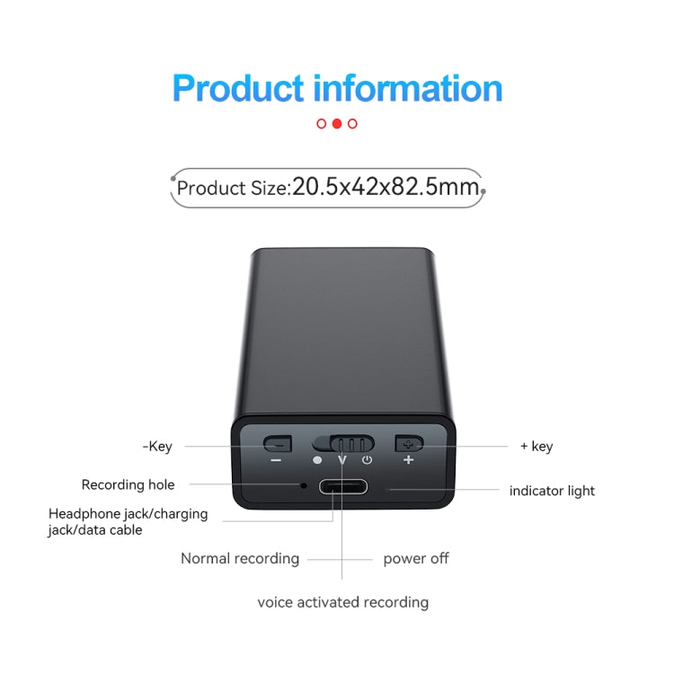 Q65 Long-lasting Magnetic Intelligent Voice Recording Pen, Memory:32GB(Black)