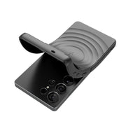 For Samsung Galaxy S25 Ultra 5G Lens Frame Bracket Corrugated MagSafe Phone Case(Dark Blue)