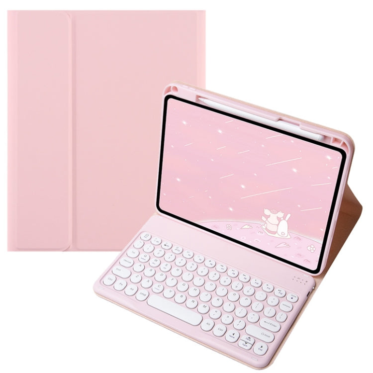 For Infinix Xpad 11 inch Candy Color Round Keys Bluetooth Keyboard Leather Case(Pink) - free shipping - PMC Jewellery - Order now!