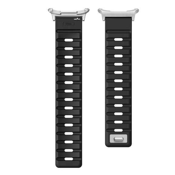 For Samsung Galaxy Watch Ultra 47mm / Ultra 2025 Magnetic Silicone Watch Band(Black+Silver)