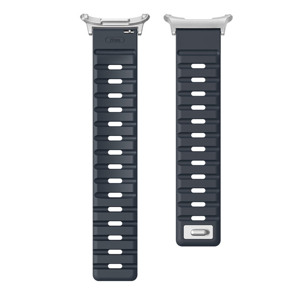 For Samsung Galaxy Watch Ultra 47mm Magnetic Silicone Watch Band(Midnight Color+Silver)