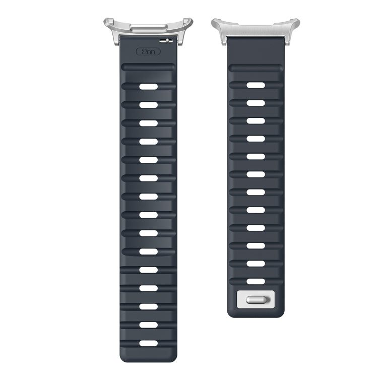 For Samsung Galaxy Watch Ultra 47mm Magnetic Silicone Watch Band(Midnight Color+Silver)