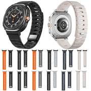 For Samsung Galaxy Watch Ultra 47mm Magnetic Silicone Watch Band(Midnight Color+Silver)