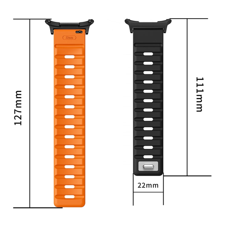For Samsung Galaxy Watch Ultra 47mm / Ultra 2025 Magnetic Silicone Watch Band(Black+Silver)