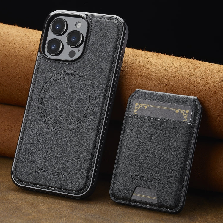 For iPhone 16 Pro Max LC.IMEEKE L3 Series Detachable RFID Card Bag Magsafe Phone Case(Black) - iPhone 16 Pro Max Cases by LC.IMEEKE | Online Shopping South Africa | PMC Jewellery | Buy Now Pay Later Mobicred
