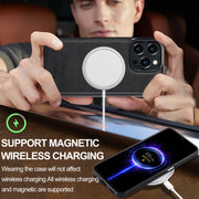 For iPhone 16 Pro Max LC.IMEEKE L3 Series Detachable RFID Card Bag Magsafe Phone Case(Black)