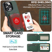 For iPhone 16 Pro Max LC.IMEEKE L3 Series Detachable RFID Card Bag Magsafe Phone Case(Green)