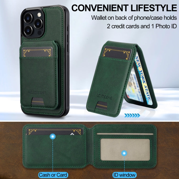 For iPhone 16 Pro LC.IMEEKE L3 Series Detachable RFID Card Bag Magsafe Phone Case(Green) - free shipping - PMC Jewellery - Order now!
