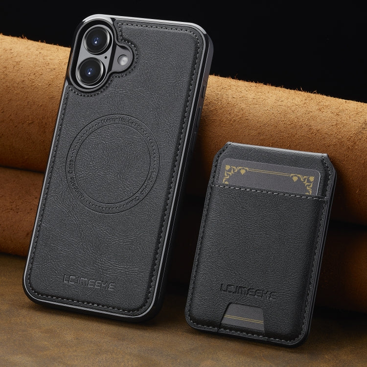 For iPhone 16 LC.IMEEKE L3 Series Detachable RFID Card Bag Magsafe Phone Case(Black) - iPhone 16 Cases by LC.IMEEKE | Online Shopping South Africa | PMC Jewellery | Buy Now Pay Later Mobicred