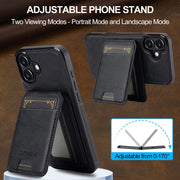For iPhone 16 LC.IMEEKE L3 Series Detachable RFID Card Bag Magsafe Phone Case(Black)