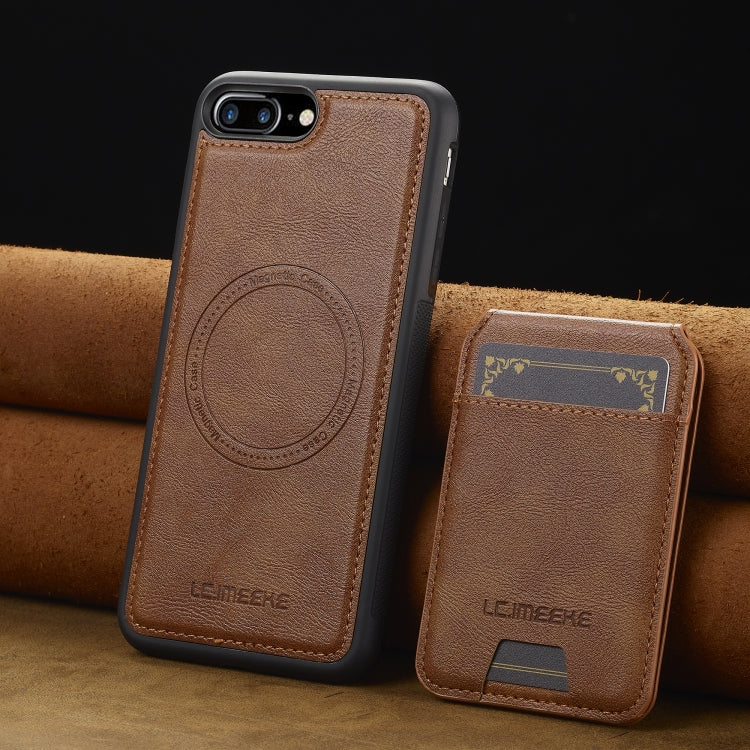For iPhone 16e LC.IMEEKE L3 Series Detachable RFID Card Bag Magsafe Phone Case(Brown) - iPhone 16e Cases by LC.IMEEKE | Online Shopping South Africa | PMC TechLife | Buy Now Pay Later Mobicred
