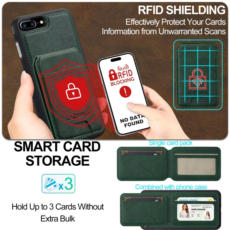 For iPhone SE 2024 LC.IMEEKE L3 Series Detachable RFID Card Bag Magsafe Phone Case(Green) - free shipping - PMC TechLife - Order now!
