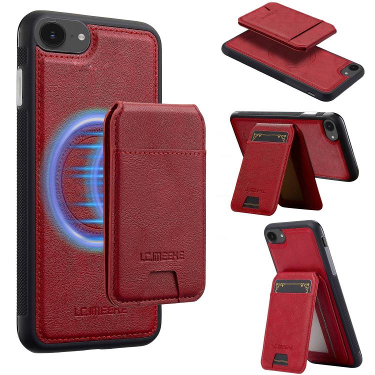 For iPhone 16e LC.IMEEKE L3 Series Detachable RFID Card Bag Magsafe Phone Case(Red) - iPhone 16e Cases by LC.IMEEKE | Online Shopping South Africa | PMC TechLife | Buy Now Pay Later Mobicred