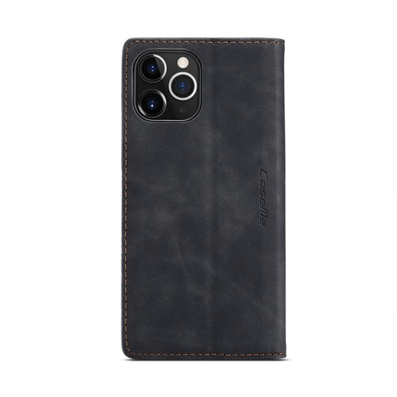 For iPhone 12 Pro Max CaseMe-013 Multifunctional Retro Frosted Horizontal Flip Leather Case with Card Slot & Holder & Wallet(Black)
