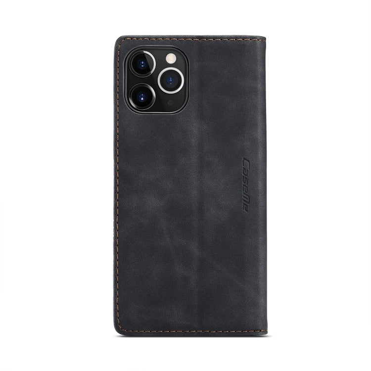 For iPhone 12 Pro Max CaseMe-013 Multifunctional Retro Frosted Horizontal Flip Leather Case with Card Slot & Holder & Wallet(Black)
