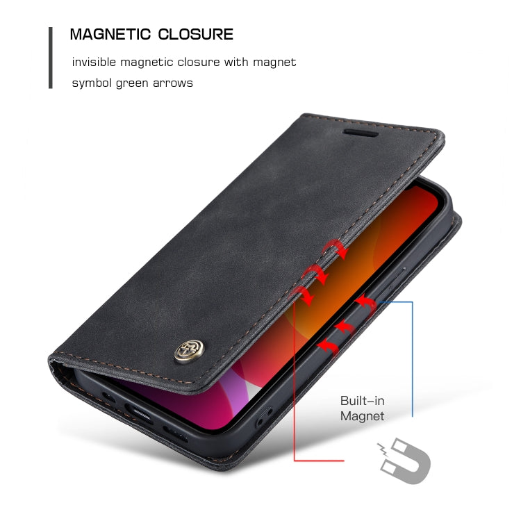 For iPhone 12 Pro Max CaseMe-013 Multifunctional Retro Frosted Horizontal Flip Leather Case with Card Slot & Holder & Wallet(Black)