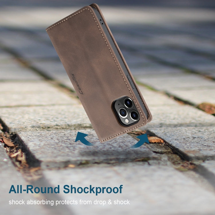 For iPhone 12 Pro Max CaseMe-013 Multifunctional Retro Frosted Horizontal Flip Leather Case with Card Slot & Holder & Wallet(Coffee) - iPhone 12 Pro Max Cases by CaseMe | Online Shopping South Africa | PMC Jewellery | Buy Now Pay Later Mobicred