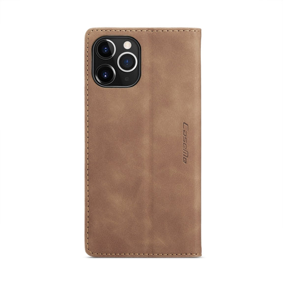 For iPhone 12 Pro Max CaseMe-013 Multifunctional Retro Frosted Horizontal Flip Leather Case with Card Slot & Holder & Wallet(Brown)