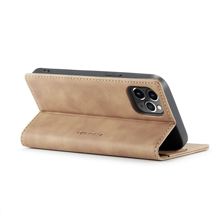 For iPhone 12 Pro Max CaseMe-013 Multifunctional Retro Frosted Horizontal Flip Leather Case with Card Slot & Holder & Wallet(Brown) - iPhone 12 Pro Max Cases by CaseMe | Online Shopping South Africa | PMC Jewellery | Buy Now Pay Later Mobicred