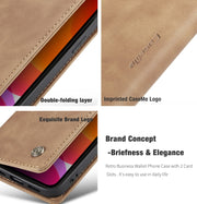 For iPhone 12 Pro Max CaseMe-013 Multifunctional Retro Frosted Horizontal Flip Leather Case with Card Slot & Holder & Wallet(Brown)