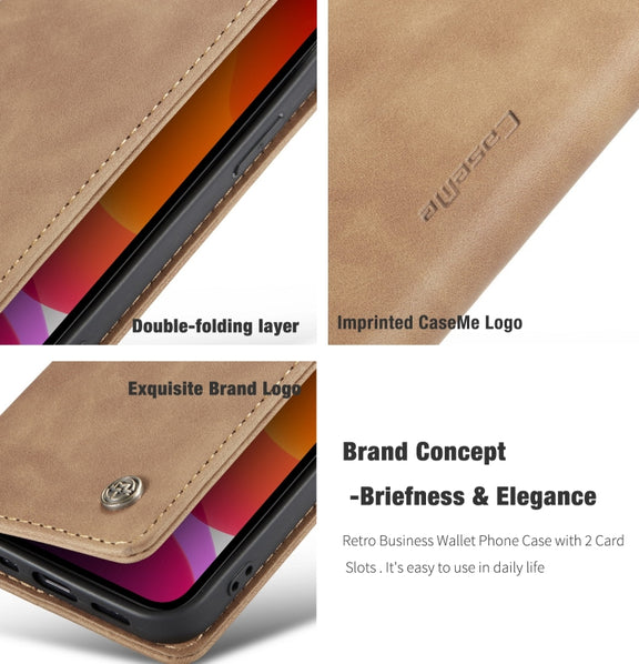For iPhone 12 Pro Max CaseMe-013 Multifunctional Retro Frosted Horizontal Flip Leather Case with Card Slot & Holder & Wallet(Brown)