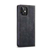 For iPhone 12 / 12 Pro CaseMe-013 Multifunctional Retro Frosted Horizontal Flip Leather Case with Card Slot & Holder & Wallet(Black)
