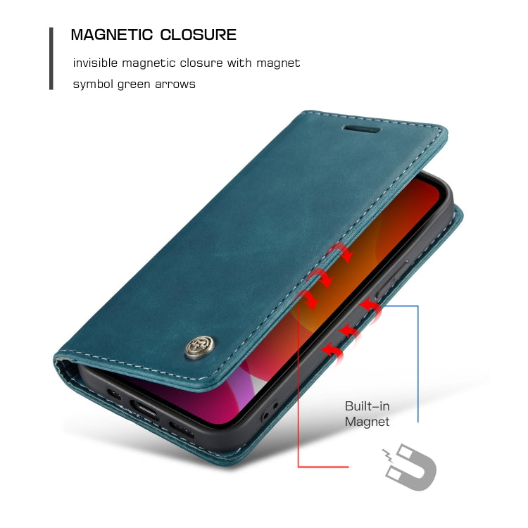 For iPhone 12 / 12 Pro CaseMe-013 Multifunctional Retro Frosted Horizontal Flip Leather Case with Card Slot & Holder & Wallet(Blue) - iPhone 12 / 12 Pro Cases by CaseMe | Online Shopping South Africa | PMC Jewellery | Buy Now Pay Later Mobicred