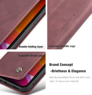 For iPhone 12 / 12 Pro CaseMe-013 Multifunctional Retro Frosted Horizontal Flip Leather Case with Card Slot & Holder & Wallet(Wine Red)