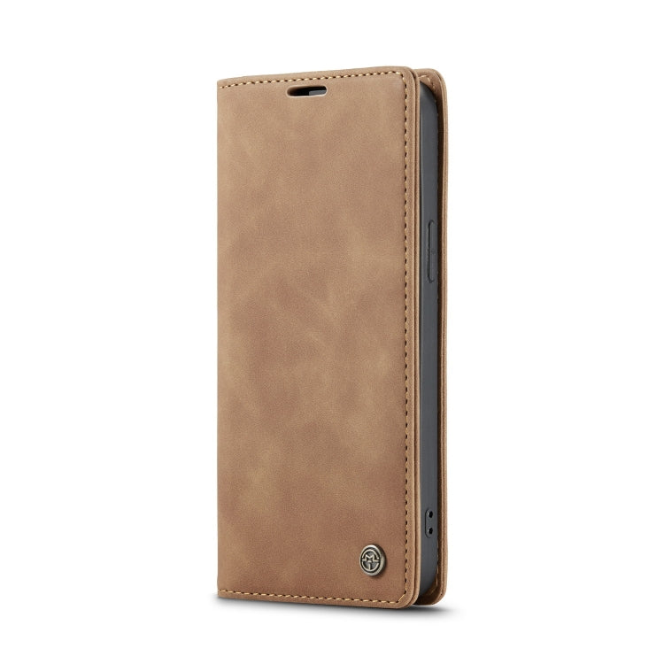 For iPhone 12 / 12 Pro CaseMe-013 Multifunctional Retro Frosted Horizontal Flip Leather Case with Card Slot & Holder & Wallet(Brown)