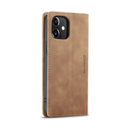 For iPhone 12 / 12 Pro CaseMe-013 Multifunctional Retro Frosted Horizontal Flip Leather Case with Card Slot & Holder & Wallet(Brown)