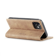 For iPhone 12 / 12 Pro CaseMe-013 Multifunctional Retro Frosted Horizontal Flip Leather Case with Card Slot & Holder & Wallet(Brown)